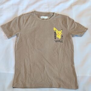Pokemon Kids Brown T-Shirt with Pikachu Design Abercrombie Size 11/12